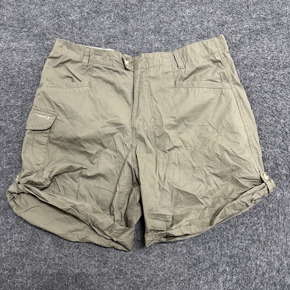 Columbia Shorts Womens Size 14 Olive Green Cotton Cargo Outdoor Hiking AL4360